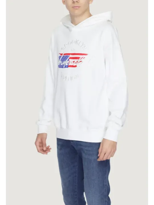Weißer Underclub Kapuzenpullover mit Jeans
