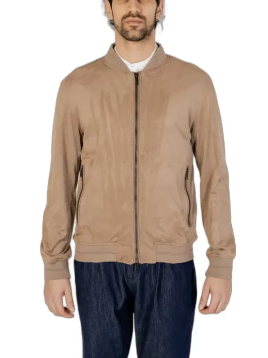 Tan Herren Bomberjacke schlank geschnitten