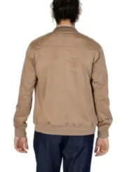 Tan Nylon Jacke Herren Rückenansicht