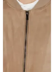 Tanfarbenes Wildlederjacke mit Reißverschluss