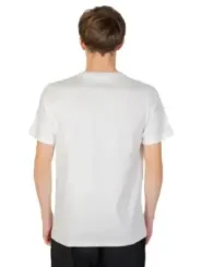 Weißes Baumwoll-T-Shirt mit Rundhalsausschnitt