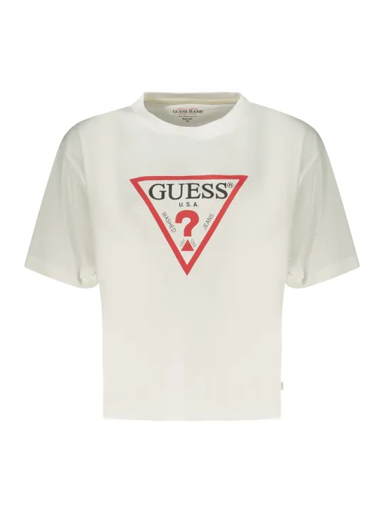 GUESS Damen T-Shirt Weiß leihen - Flex-Fashion Verleih