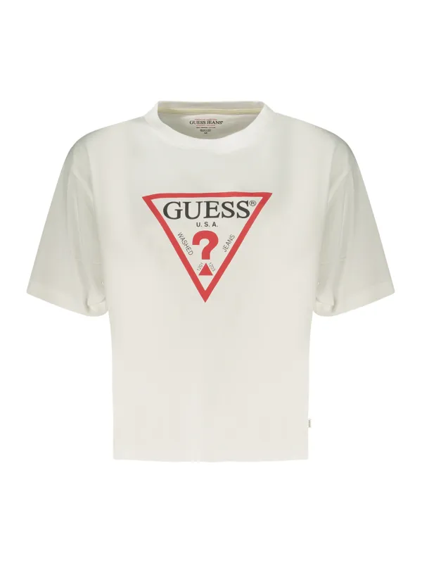GUESS Damen T-Shirt Weiß leihen - Flex-Fashion Verleih