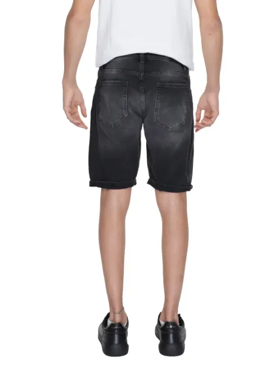 Schwarze Herren Denim Shorts modern geschnitten