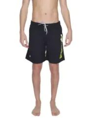 Schwarze Badehose mit gelbem Design