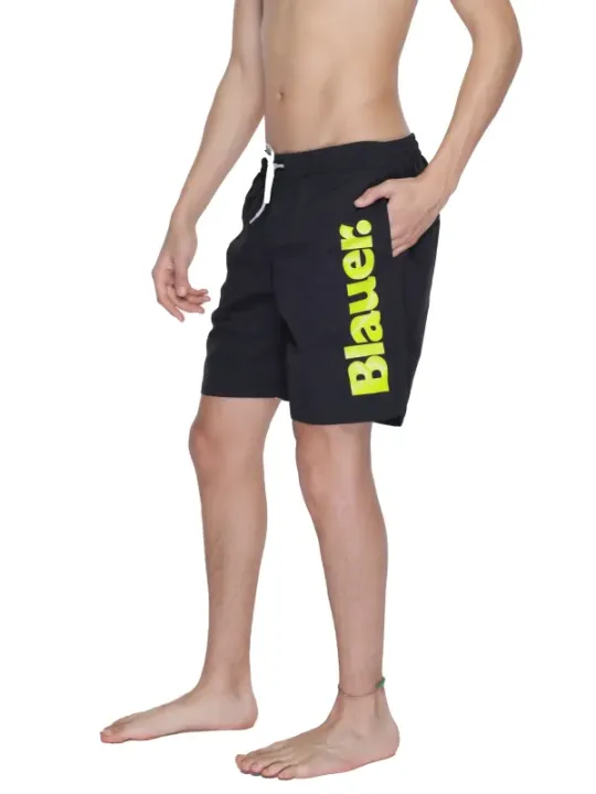 Schwarze Badehose mit gelbem Logo