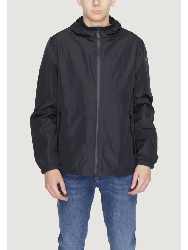 Schwarze Jacke, blauer Jeans, Modell