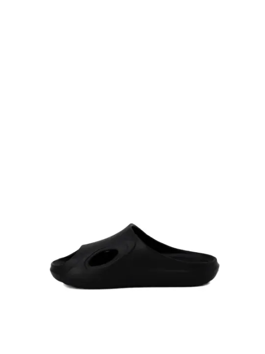 Schwarze EVA Clogs flacher Rückseite