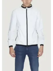 Leichte weiße Sportjacke mit Kapuze