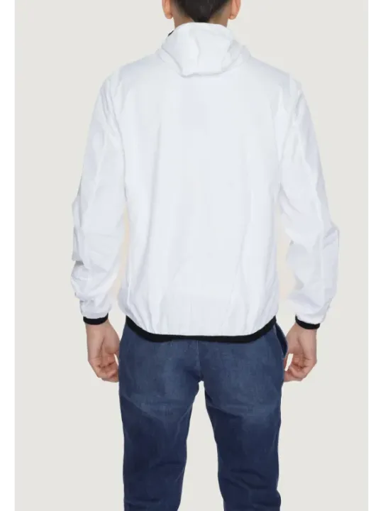 Weiße Kapuzenjacke mit schwarzen Akzenten