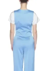 Leichter blauer Baumwoll-Viskose Damen-Top