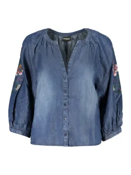 Desigual Damen Hemd Blau mieten - Flex-Fashion Verleih