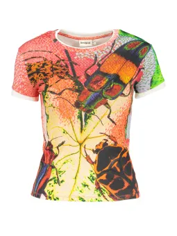 Desigual Damen T-Shirt Rot mieten – Flex-Fashion Verleih