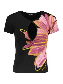 Desigual Damen Kurzarm-T-Shirt Schwarz | online kaufen