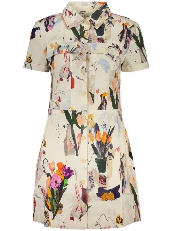 Desigual Damen Kleid Weiß mieten - Flex-Fashion Verleih