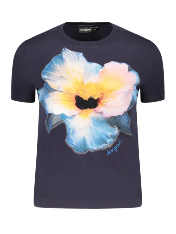 Desigual Damen T-Shirt Blau mieten - Flex-Fashion Verleih