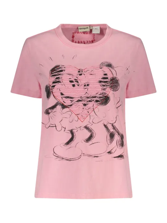 Desigual Damen T-Shirt Rosa mieten | Flex-Fashion Verleih