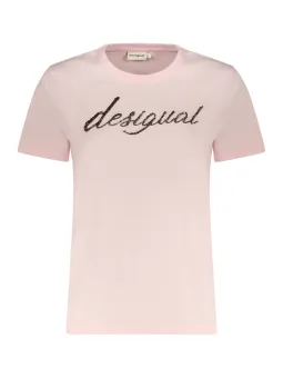 Desigual Rosa Damen T-Shirt mieten | Flex-Fashion Verleih