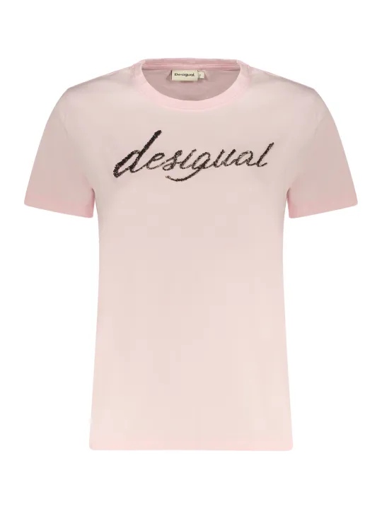 Desigual Rosa Damen T-Shirt mieten | Flex-Fashion Verleih