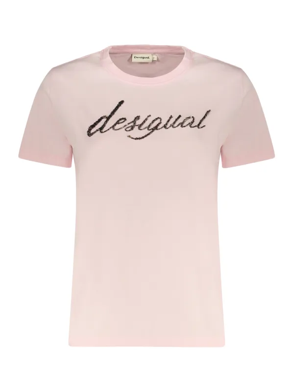 Desigual Rosa Damen T-Shirt mieten | Flex-Fashion Verleih