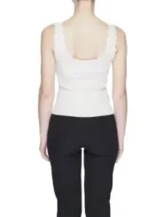 Weißes Damen-Sommer-Tanktop mit Spitze