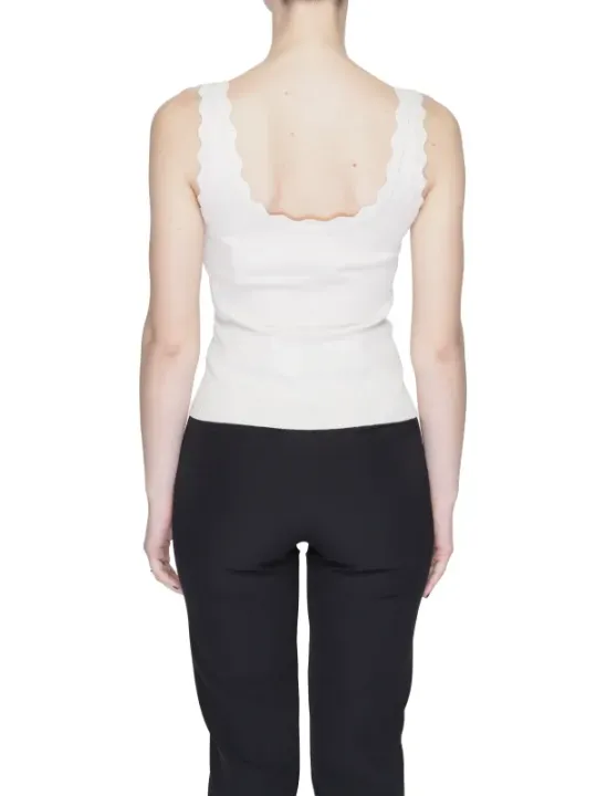 Weißes Damen-Sommer-Tanktop mit Spitze