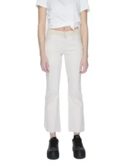 Weiße Cropped Straight Leg Jeans