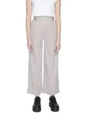 Hosen mit hoher Taille Beige