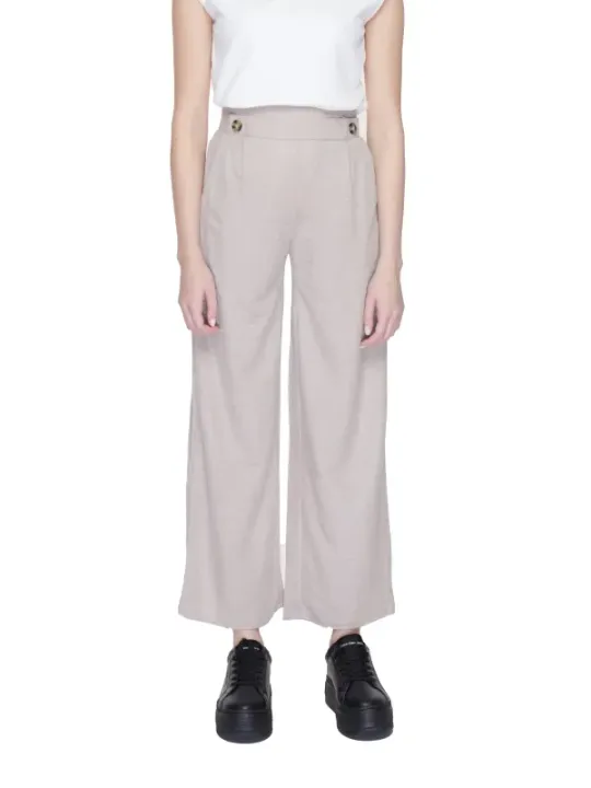 Hosen mit hoher Taille Beige