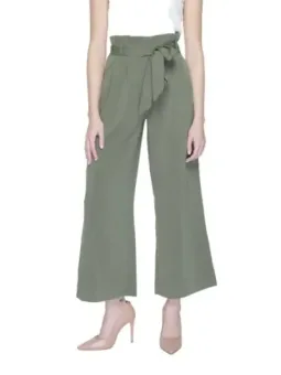 Khaki grüne Hosen mit hohem Bund