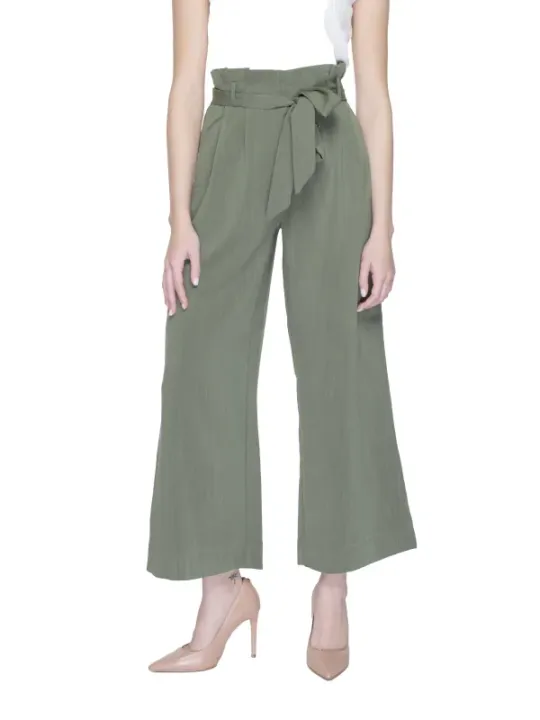 Khaki grüne Hosen mit hohem Bund