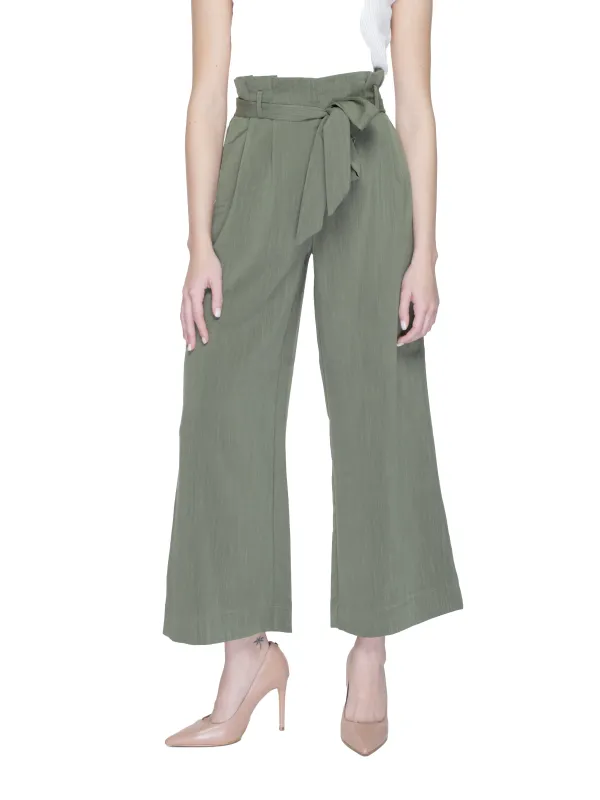 Khaki grüne Hosen mit hohem Bund