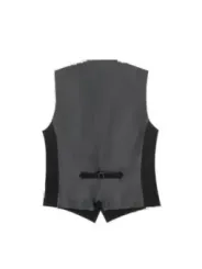 Schwarze Herrenweste mit Schnallenriemen