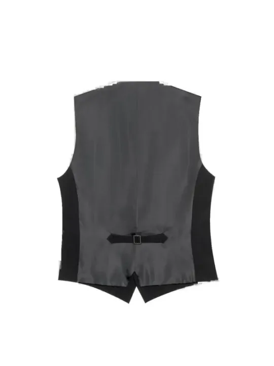 Schwarze Herrenweste mit Schnallenriemen