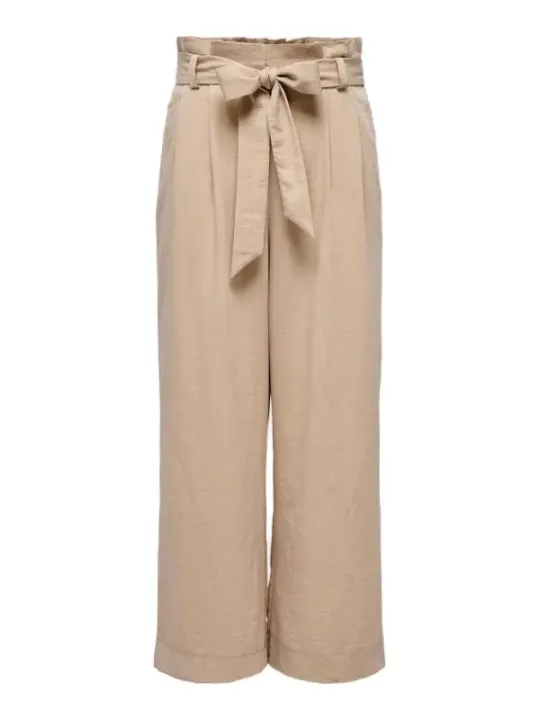 Beige Hosen mit Schleifen Detail