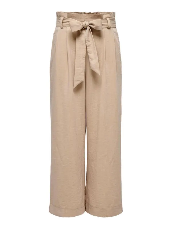 Beige Hosen mit Schleifen Detail