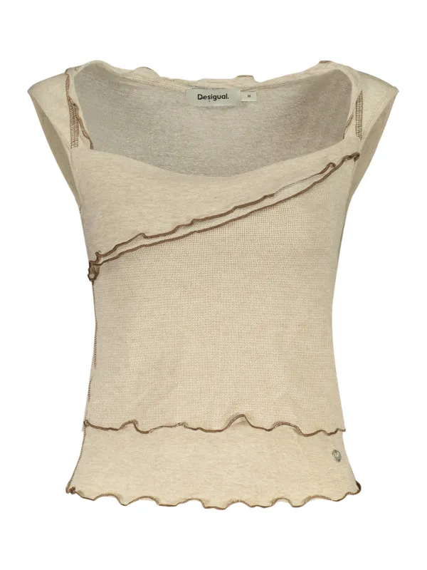 Desigual Damen Tanktop Beige mieten - Flex-Fashion Verleih