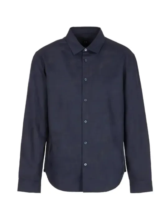 Dunkelblaues Hemd mit Knopfleiste