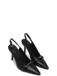 Schwarze Furla Leder Slingback High Heels