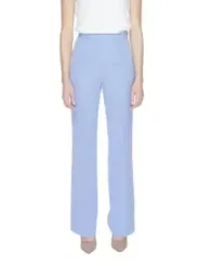 Hohe Taille weite Hosen Blaugrau