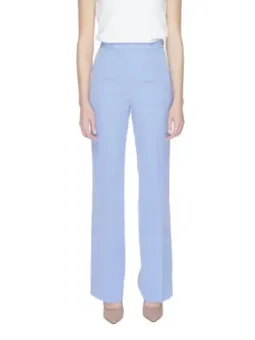 Hohe Taille weite Hosen Blaugrau