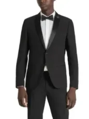 Schwarzer Smoking mit Satinrevers