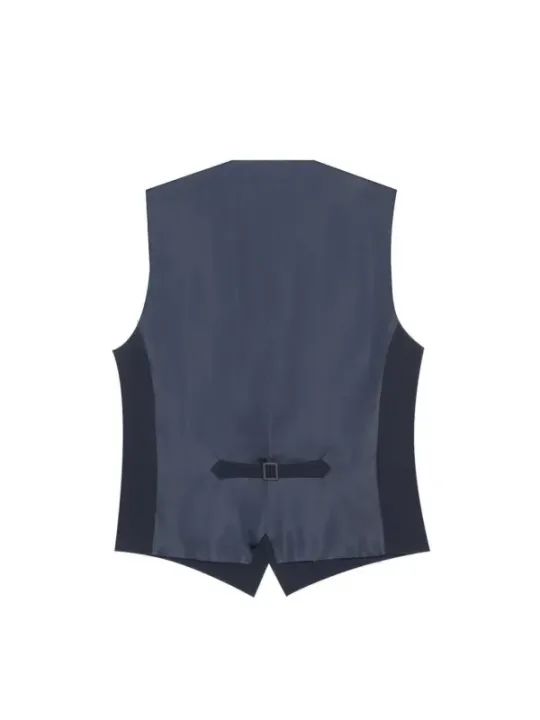 Dunkelgraue Herrenweste, Rückansicht, klassisch