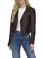 Schwarze Lederjacke für Damen