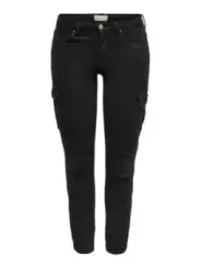 Schwarze Damen Stretch Cropped Hose