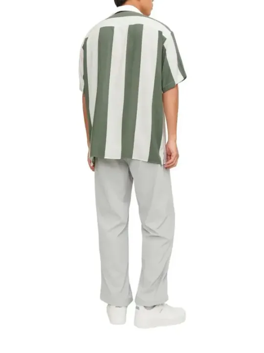 Grün-weiß gestreiftes Jack & Jones Hemd