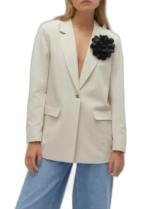 Cremefarbenes Blumenmuster Blazer von Vero Moda