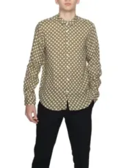 Khaki Hemd mit Schlangenmuster