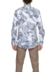 Tropisches Blattmuster weißes Hemd Antony Morato