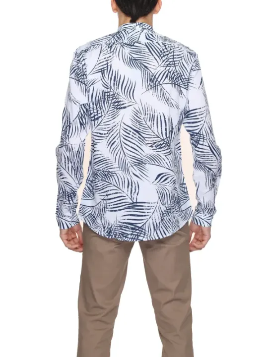Tropisches Blattmuster weißes Hemd Antony Morato